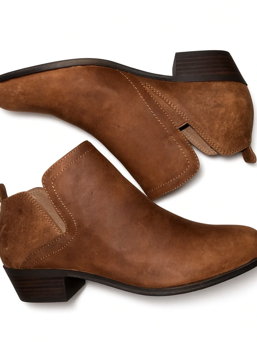 Lucky Brand Women's Suede-Look Ankle Booties in Cognac size 11 NWB